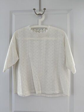 Embroidered Lace Blouse – Off White – One Size – Made in Korea – NWOT